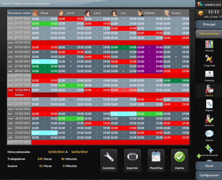 Horarios de Trabajo - Peluquería Horarios de Trabajo - Peluquería